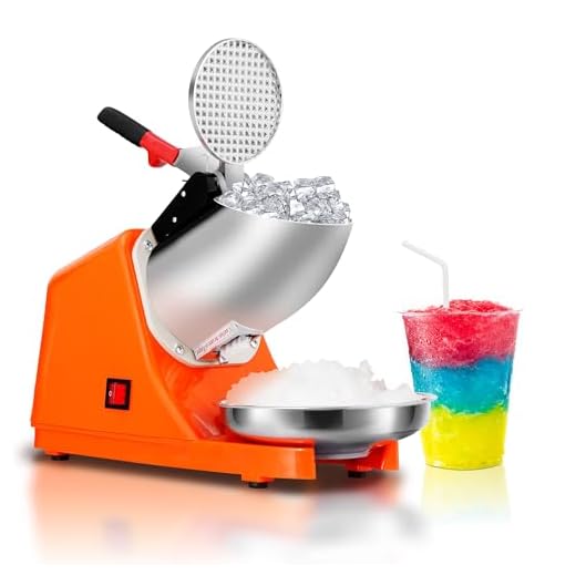 SUPER DEAL Upgraded 300W Electric Ice Shaver Ice Shaved Machine Snow Cone Maker 145 lbs (Orange)