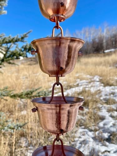 Nutshell Stores Bell Cups Rain Chain - Copper - 20 Feet