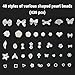 950Pcs Assorted Pearl Beads for Bracelet,Cute Flatback Resin Junk Case Charms for Jewelry Making Bulk Decorations,DIY Phone Charms Beads,Unique White Aesthetic Beads for Crafts