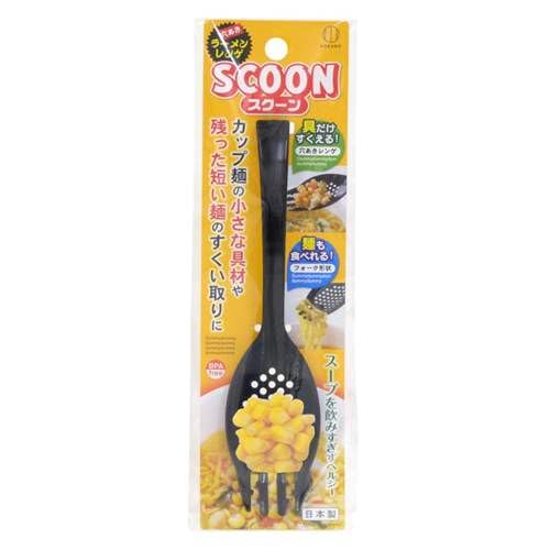Kokubo Industries Squoon, Black, Perforated Ramen Green