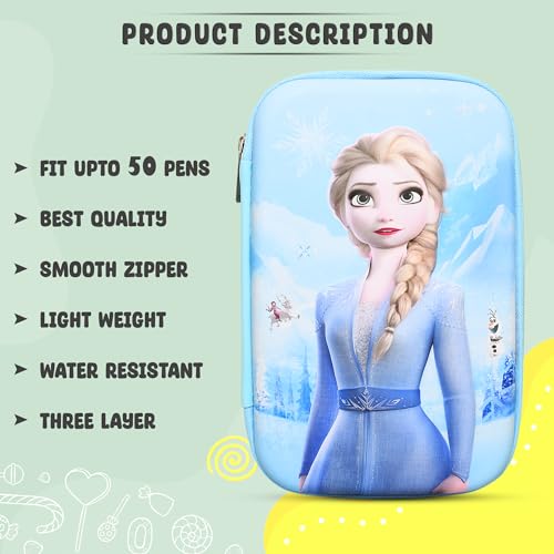 Image of Stylbase Pencil Box Suitcase for Boys & Girls | Hard School Pencil Case Geometry Box with Password Lock & Handle | Pencil Pouch for School Supplies Kids (Light Sky Blue)