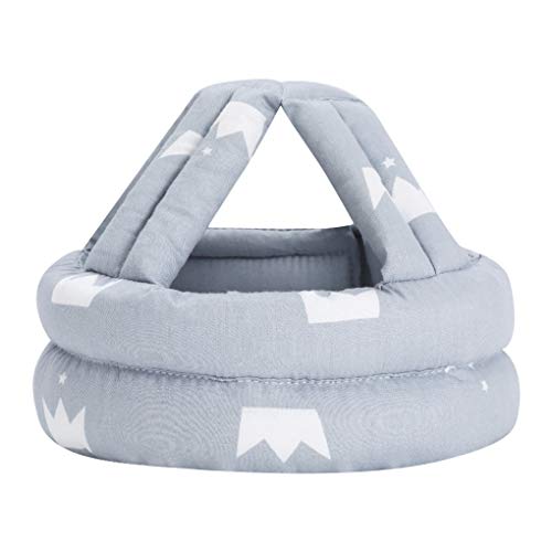 IPENNY Casque de Sécurité pour Bébé en Bas Age Casque de Sécurité pour Bébé Tête de Protection pour Chapeau de Bébé Casque de Sécurité Réglable pour Chapeau en Coton pour Enfants ,Gris,53