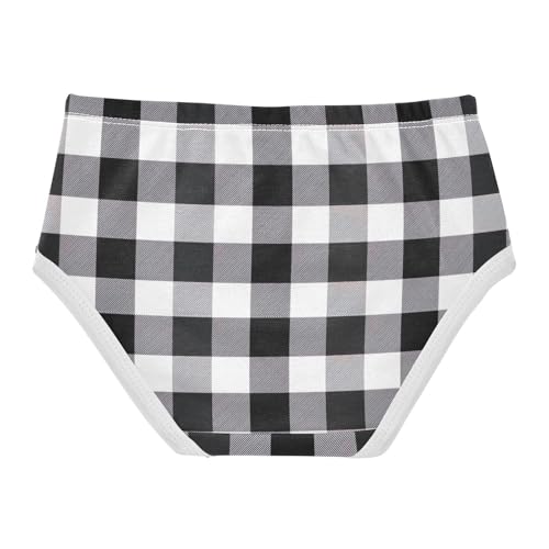 Joisal Black White Buffalo Plaid Toddlers Underwear Floral 2t Cotton Girl Panties Cute Print Briefs Undies Kids2