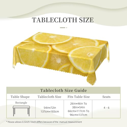 Nappe rectangulaire motif citron jaune de qualité supérieure pour table