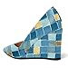 NUMALEO Women's Wedge Slip On Office High Heel Pointed Toe Solid Casual 3.3 Inch Pumps Shoes Denim Plaid Size 8 - Zapatos de Mujer de Tacon Bajo Elegantes