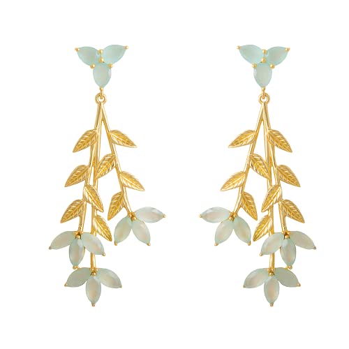 Boucles d'oreilles Blume Aguamarina en forme de fleur et pierre bleue