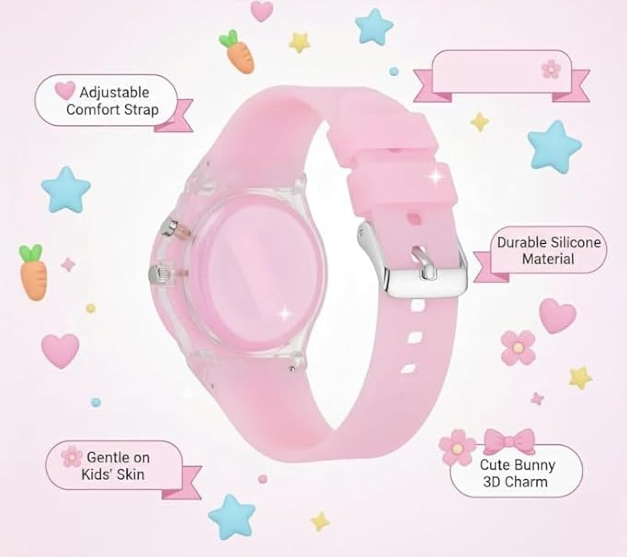 Rabbit Analogue Watch for Kids, Cute Design
