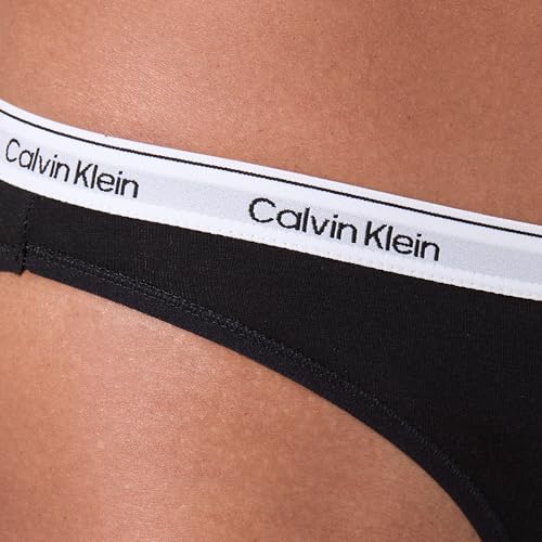 Calvin Klein Damen 3er Pack Slips Bikini Form Baumwolle mit Stretch, Mehrfarbig (Black/Grey Heather/Turf), M