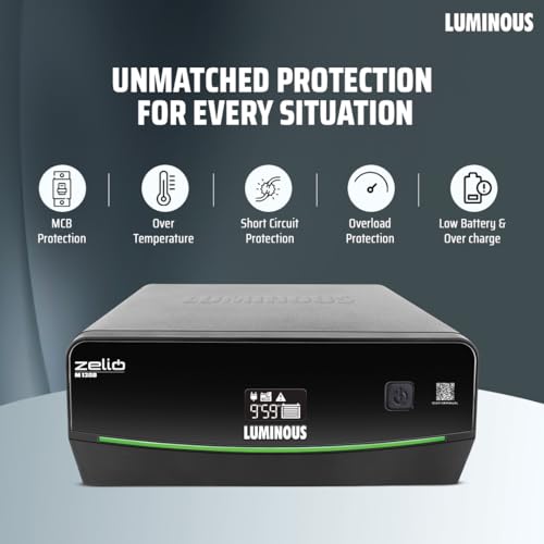 Image of Luminous Zelio M 1300 Sine Wave Inverter Ideal for Home,Office & Shops | 1100VA Inverter | Reliable Power Backup | High Performance| Easy Installation | 36 Months Warranty