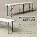 Ortus Collective 6FT Folding Bench - Heavy Duty 770lbs Capacity, Safety Locking Button & Wider Carrying Handle, Foldable Portable Bench for Outdoor, Picnic, Storage, Camping - White, 1 Pack