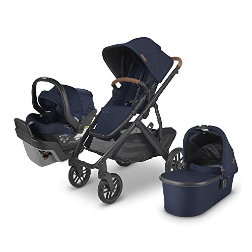 Vista V2 Stroller – NOA (Navy/Carbon/Saddle Leather) + MESA MAX – NOA (Navy Melange)