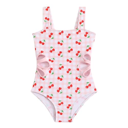 Traje de baño para niña Conjunto de bikini para niños Verano Niñas Traje de baño de tirantes ajustables Traje de baño Niña, Rosa., 7 años