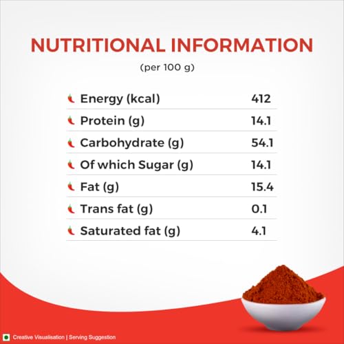 Aashirvaad Chilli Powder, 100g Pack, Red Hot Chilli Powder with No Added Flavours and Colours