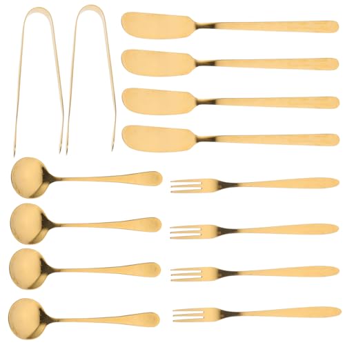 Utensilios para tablas de quesos dorados de acero inoxidable ergonómicos PRETYZOOM