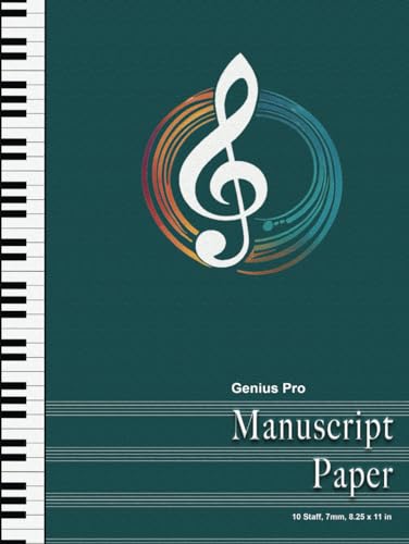 Manuscript paper unique bleu paon pour graver vos mélodies - 2