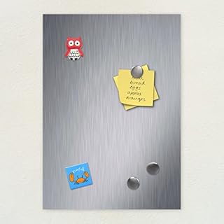 Displaypro Brushed Stainless Steel Magnetic Notice Memo Board (A2 (420x594))
