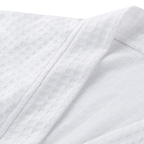 Long Sleeve Bathrobes for Men Fashion Comfy Lace Up Loungewear V Neck Sleepwear Solid Color Robes with Pockets4