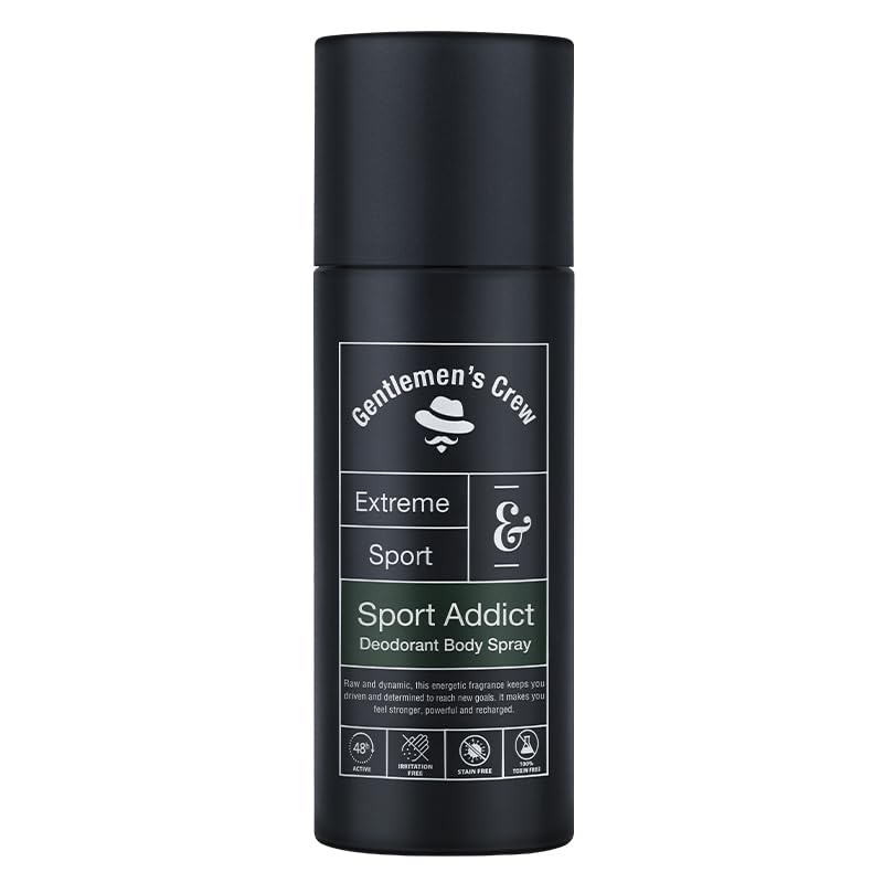 Gentlemen's Crew Sports Addict Deodorant Body Spray, 150ml| Pack of 1 |Deodorant for Men |48 hrs Freshness| Long Lasting|...