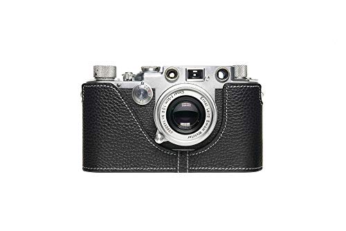 Housse cuir véritable Leica IC IIC IIIC IIID IF IIF IIIF IG IIIG noir sans retardateur