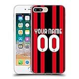 head case designs licenza ufficiale personalizzata personale ac milan home 2021/22 kit cover in morbido gel compatibile con apple iphone 7 plus/iphone 8 plus