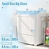 Pataku Portable Washing Machine, 17.6 Lbs Compact Mini Washer and Dryer Combo,Twin Tub Laundry Washer with Spin Cycle, Soaking Function Ideal for Apartment, Dorms, RVs Camping, Grey