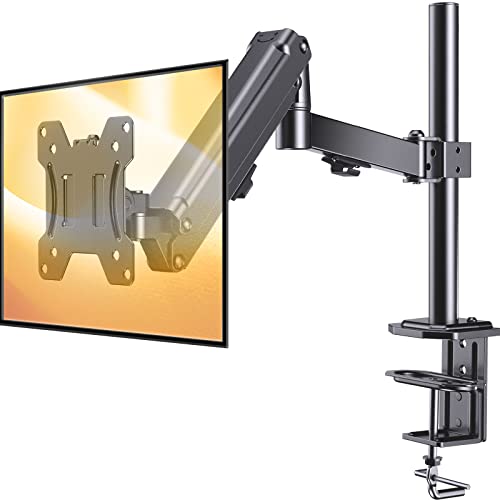 ErGear Support Ecran PC pour écran de 17-34 inch, Bras à Ressort à Gaz avec Pince et Base de Montage à œillet, 8 kg/Bras, VESA 75/100 mm, Noir Cover