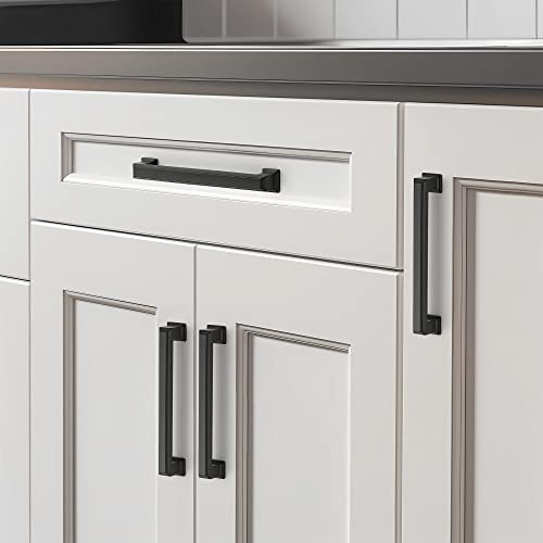 image for Ravinte Hardware 10 Pack Matte Black Cabinet Pulls, 5 Inch (128mm) Hol
