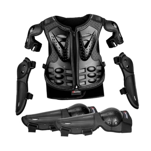 SECRET DESIRE Kids Motorcycle Guard Suit Chest Spine Back Protector for Skiing Riding Black Deal