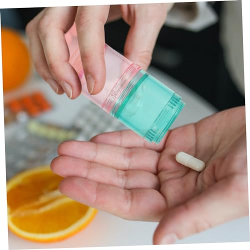 EXAOMBLE Pillendose Für Medikamente Abnehmbarer Organizer Mit Sieben Fächern Tragbare Tablettenbox Für Unterwegs Für Vitamine Und Fischöl Zufälliger Stil