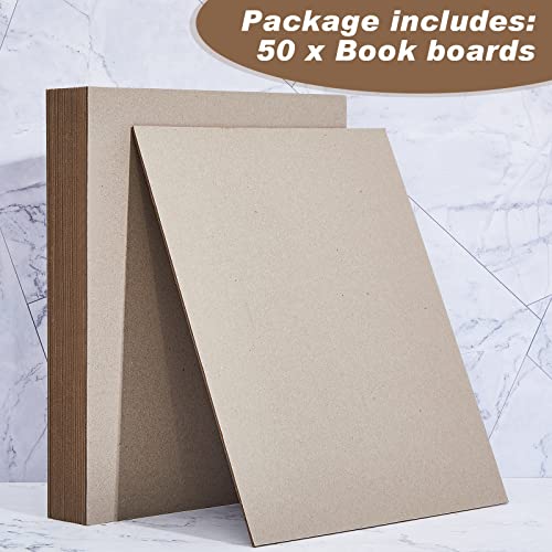 50 Pcs Book Board, Binders Board Chipboard Designer Bookboard Kraft Heavy Duty Chipboard Sheets Bookbinding Supplies for Book Binding Cover (Gray,12.5 x 10 Inch, 50 PT) by Lewtemi - Image 3