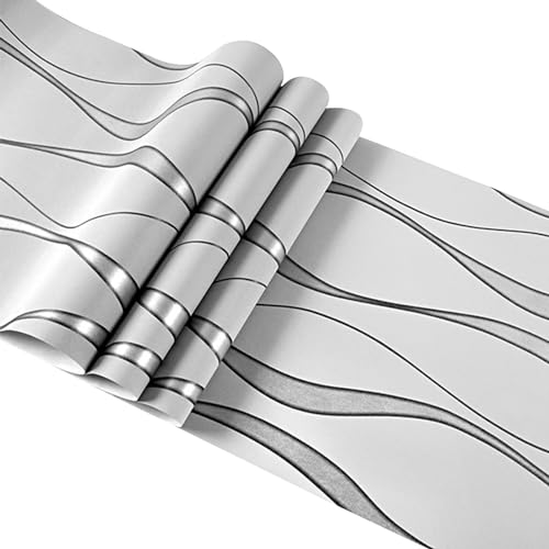 Papel pintado a rayas, papel tapiz temporal para apartamentos,Papel de contacto texturizado moderno | Rollo de papel tapiz de pared, papel tapiz no tejido de rayas verticales extraíbles