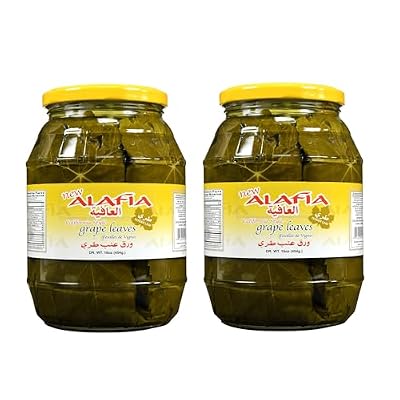 Al Afia California Style Grape Leaves California Style - Tender Leaves Premium Quality- 16 Oz-475 Gm. Pack of 2 Jars -