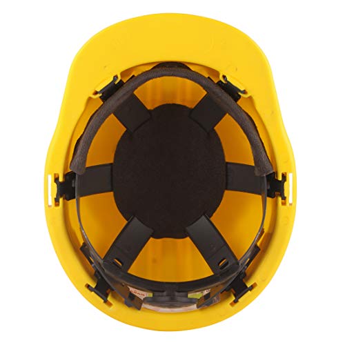 Image of KARAM PN581 Safety Industrial Helmet for Men | Light Weight with Ratchet Type Adjustment | Comfortable Fit & Durable Hard Hat | EN Certified | Yellow