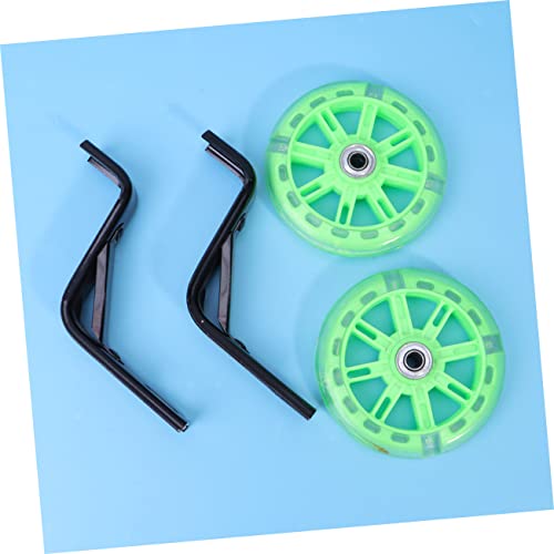 Homoyoyo 2 piezas de ruedas de entrenamiento para bicicleta - estabilizadores resistentes con LED - verde miniatura 5