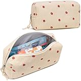 LEDAOU Pencil Case Student Pencil Pouch Makeup Bag Corduroy Cosmetic Bags Women Girls Make Up Purse