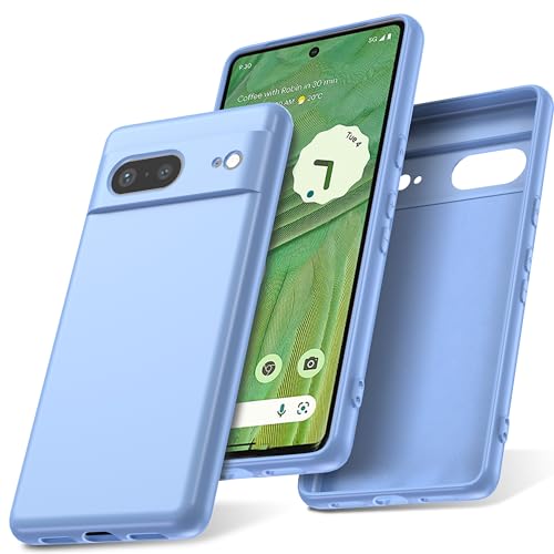 Watana Funda para Google Pixel 7 5G Case de Silicona Soft-Touch, Antigolpes, Antipolvo, Antideslizante, Funda Protectora Completa con Forro de Microfibra para Pixel 7 5G,Azul Claro