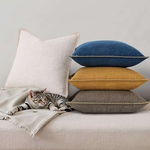 Housses de coussin beige 45x45 cm lavables pour protéger votre canapé - 8