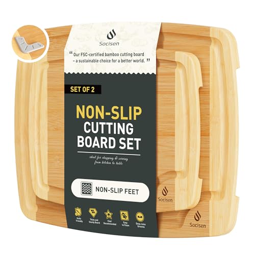 Bamboo Cutting Board Set Non Slip Feet Over Sink Brides Her Wedding Day Bridal Shower Engaged Engagement Hostess Couple Newly Wed House Christmas Married Future Mrs fiancee Unique Cool Gifts