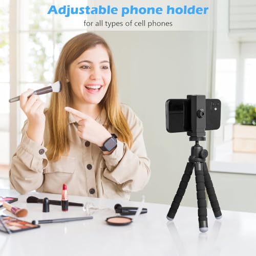 Ubeesize Phone Tripod, Portable and Flexible Tripods with Wireless Remote and Clip, Cell Phone Tripode Stand for Video Recording by UBeesize - Image 6