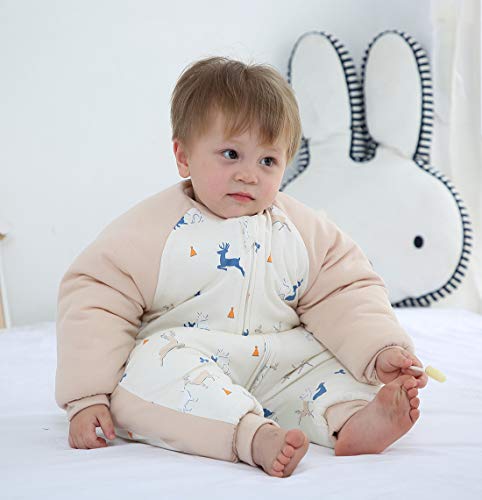 Happy Cherry Unisex Baby Winter Breathable Cotton Sleeping Sack Wearable Blanket Warm Long Sleeve Cartoon Romper Pajama #TOP4