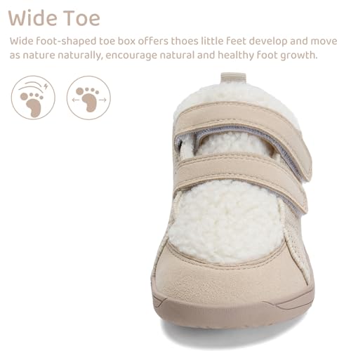 WateLves Toddler Little Kids Wide Barefoot Shoes Warm Winter House Shoes Baby Girls Boys Zero Drop Minimalist Plush Warm Sneakers for Indoor Outdoor3