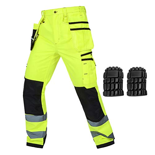 Takuey multipocket reflective workpants with knee pads workwear s…