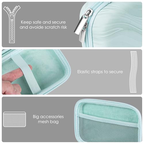 TOCCOOL Handheld Game Console Portable Case, Protective Travel Retro Mini Game Console Box for Charging Cable, Earphones, Batteries, and Accessories (Lake Blue) - Image 5