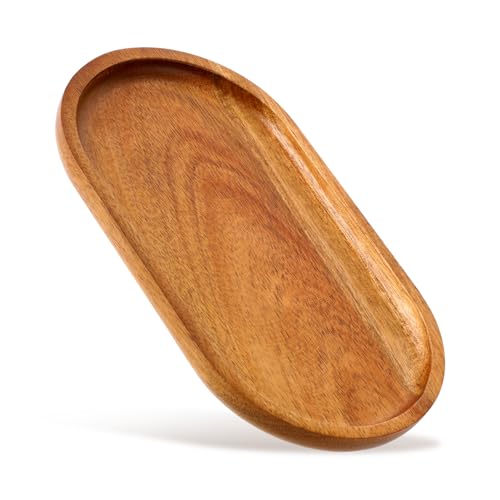 DOPENSPI Ovale Holz Serviertablett, 19x10,5cm Holztablett Klein...