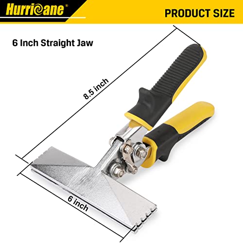 Hurricane Sheet Metal Hand Seamer, 6 Inch Straight Jaw Sheet Metal Bender Tools For Flattening Metal, Ergonomic Tyregrip Handle #TOP6