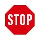 Anobell Large Stop Sign 24 x 24 Inch Reflective Aluminum Stop Road Signs Waterproof UV Protected Rustproof Street Traffic Safety Warning Signs for Outdoor Use