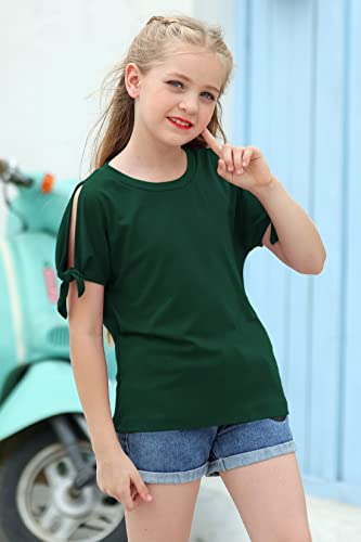 Image of GORLYA Girls Slit Sleeve Tie Knot Cuff Knit Tunic Top 4-14Y