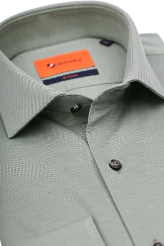 Chemise piquée vert ajustée pour homme Suitable - 3