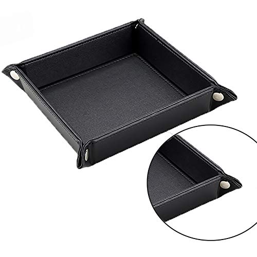 Preisvergleich Produktbild Vollständig PU Leder Schmuck Tablett, Rechteckiges Ablagefach Ablage Taschenleerer, Ledertablett für Büro, Kosmetik, Schmuck, Organizer Tablet, zum Sammeln von Münzen, Schlüssel, Telefon