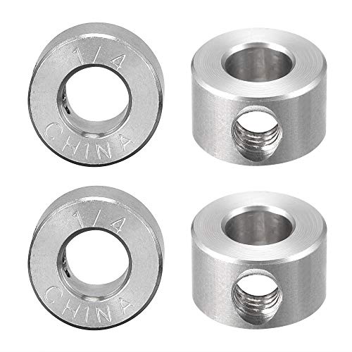 Uxcell Drill Stop 1/4" I.d. Stainless Steel For Set Screws Chuck Woodworking Drill Bits Depth Holder 4Pcs #TOP18